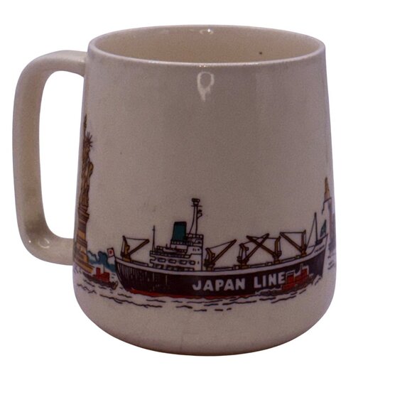 Vtg 1969 Japan Ambassador Skyline Mug Brown Orange Cityscape Ceramic Coffee Cup - Picture 6 of 7
